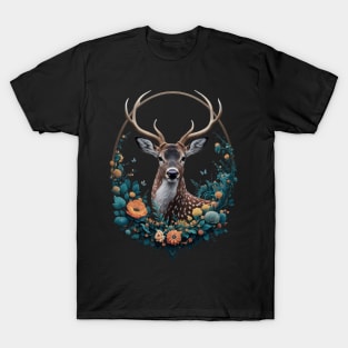 Cottagecore Floral Deer Aesthetic T-Shirt